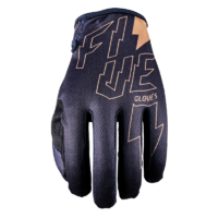 Five MXF4 Thunderbolt Black Gloves