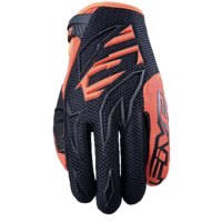 Five MXF3 Black/Fluro Orange Kids Gloves