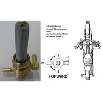 Golan Products Inc GP-76-312F-BRASS Petcock w/22mm Thread 5/16" Forward Facing Fuel Outlet Brass