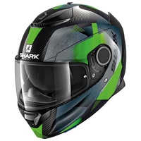 Shark Spartan Carbon Helmet Kitari Carbon/Green/Anthracite