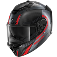 Shark Spartan GT Carbon Tracker Anthracite/Red Helmet