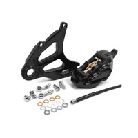 Hawg Halters Inc HHI-RKSTAB518 Right Hand Rear 4 Piston Caliper & Mounting Bracket Black for Softail 18-Up