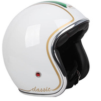 RXT A611C Classic Open Face Helmet w/No Studs White/Italian Flag