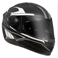RXT 909 Flip-Up Matte Black/White Helmet