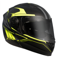 RXT 909 Flip-Up Matte Black/Fluro Yellow Helmet