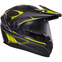 RXT 909P Safari Matte Black/Fluro Yellow Modular-Adventure Helmet