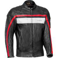 Ixon Pioneer Black/White/Red Leather Jacket