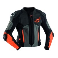 Ixon Vendetta Evo Black/Anthracite/Orange Leather Jacket
