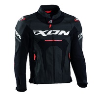 Ixon Jackal Black/White/Red Leather Jacket