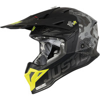 Just1 J39 Kinetic Matte Grey Camo/Fluro Yellow/Red/Black Helmet