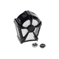 Kuryakyn K7297 Mach 2 Horn Cover w/Chrome Mesh Black for H-D 92-Up w/Stock Cowbell Horn 69060-90 & Replaces the Stock Waterfall Horn Cover 69012-93
