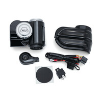 Kuryakyn K7463 Super Deluxe Wolo Bad Boy Air Horn Kit w/Black Cover for Big Twin/Sportster 92-Up w/Stock Cowbell Horn