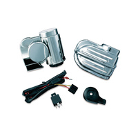 Kuryakyn K7743 Super Deluxe Wolo Bad Boy Air Horn Kit w/Chrome Cover for Big Twin/Sportser 92-Up w/Stock Cowbell Horn
