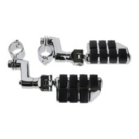 Kuryakyn K7993 ISO Dually FootPegs Chrome w/Offset & 1-1/4" Magnum Quick Clamps
