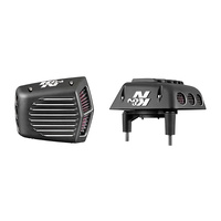 K&N Filters KN-RK-3950 Street Metal Air Cleaner Kit Black for Big Twin 93-17 w/CV Carb or Cable Operated Delphi EFI