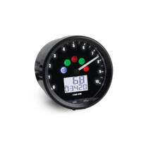Koso KOS-BA058100-HD 2-1/2" Vintage Style Digital Speedometer w/Tachometer Black