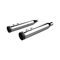 Khrome Werks KW202735 4.5" Tracer Slip-On Mufflers Chrome w/Black End Caps for Touring 17-Up