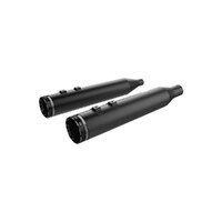 Khrome Werks KW202835 4.5" Tracer Slip-On Mufflers Black w/Black End Caps for Touring 17-Up