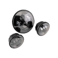 Letric Lighting Co LLC-LHK-7B 7" HeadLight & 4.5" Passing Lamps (2) Insert Bundle Black for H-D w/7" Headlights & 4.5" Passing Lamps