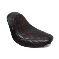 LePera LP-LK-007DMR Bare Bones Solo Seat w/Red Diamond Stitch for Softail 06-17 w/200 OEM Rear Tyre