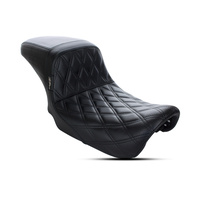 LePera Seats LP-LK-591DD Kickflip Dual Seat w/Black Double Diamond Stitch for Dyna 06-17