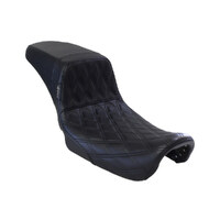 LePera Seats LP-LK-591DLDD Kickflip Daddy Long Legs Dual Seat w/Black Double Diamond Stitch for Dyna 06-17