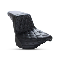 LePera Seats LP-LY-590DD Kickflip Dual Seat w/Black Double Diamond Stitch for Softail Slim/Street Bob 18-Up