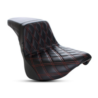 LePera LP-LY-590DDR Kickflip Dual Seat w/Red Double Diamond Stitch for Softail Slim/Street Bob 18-Up
