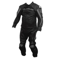 Rjays Samurai III Black/Titanium Grey Two-Piece Leather Suit