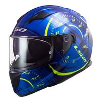 LS2 FF320 Stream Evo Tacho Blue/Hi-Vis Helmet