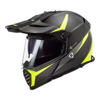 LS2 MX436 Pioneer Evo Router Matte Black/Hi-Vis Yellow Helmet