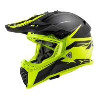 LS2 MX437 Fast Evo Roar Matte Black/Hi-Vis Yellow Helmet 
