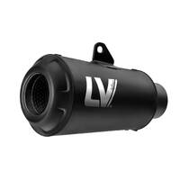 LeoVince LVSO15218FB LV-10 Full Black Stainless Slip-On Muffler w/Matte Black End Cap for Kawasaki Ninja 400 18-21/Z 400 19-21
