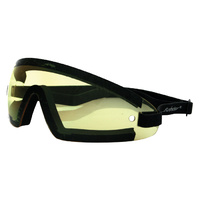 SUNGLASSES BOBSTER EYEWEAR BLACK WITH YELLOW LENS SUIT ALL MOTORCYCLE RIDERS