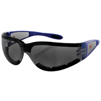SUNGLASSES BOBSTER SHIELD 2 EYEWEAR BLUE WITH SMOKE LENS ALL MOTORCYCLE RIDERS