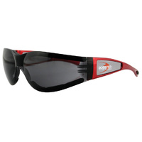 BOBSTER EYEWEAR SUNGLASSES RED WITH SMOKE LENS SUIT ALL MOTORCYCLE RIDERS HARLEY