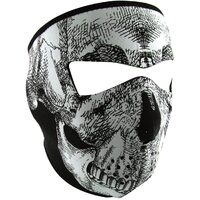 Zanheadgear Full Face Neoprene Mask Black & White Skull