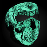 Zanheadgear Full Face Neoprene Mask New Glow In The Dark Skull