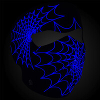 Zanheadgear Full Face Neoprene Mask Glow In The Dark Spider Webs