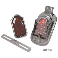 V-FACTOR TOMBSTONE TAILLIGHT ASY LED BIG TWIN 1947/1954 CHROME RPLS HD# 68003-47T