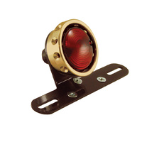 Hardbody 11259 Black Bracket & Brass Ring Vintage Style Taillight (Bulb Style) Universal Use fits Custom Applications