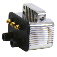 V-Factor 16092 Chrome Ignition Coil Fits Big Twin 1970-99 Sportster 1971-03 Models with Upgraded Single Fire Ignition