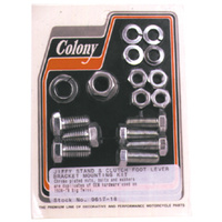 Colony 23217 (9617-18) Chrome Jiffy Stand Mounting Hardware Kit Fits Big Twin 4spd 1936-85 Softail 1984-88