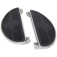 V-Factor 25526 Black Finish Bulleye Pad Style Floorboard Pair Fits Big Twin Models 4spd 1940-84 Oem 50603-40