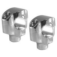 V-Factor 41002 Chrome 1 1/2" Tall Straight Risers Suit 1 1/4" Dia Handlebar Clamp Area Fits All Models & Custom Applications Oem 56916-07 Sold Pair