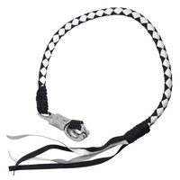  Ironbraid GET BACK WHIP/BLK/WH HAND BRAIDED HANGS FROM LEVER 36" 1009-36-BLACK/WHITE