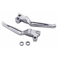 V-Factor 43016 Chrome Slotted Style Hand Lever Pair Fits Big Twin & Sportster Models 1982-95 Oem 45016-93, 45017-93A & 45049-92