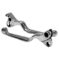 V-Factor 43029 Chrome Hand Control Lever Set Power Grip Style Wide Blade Fits Big Twin & Sportster Models 1972-81