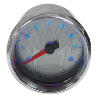 TACHOMETER8000 RPM AUTOMETER CUS A PPCHROME FLAME DIALCP BEZEL/CUP1