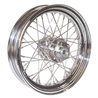 V-Factor 51642 Chrome Front or Rear 40 Spoke 16" x 3.00 w/3/4"  Tapered Bearing 7/16 Dual Flange Hub Fits Big Twin Models 1973-84